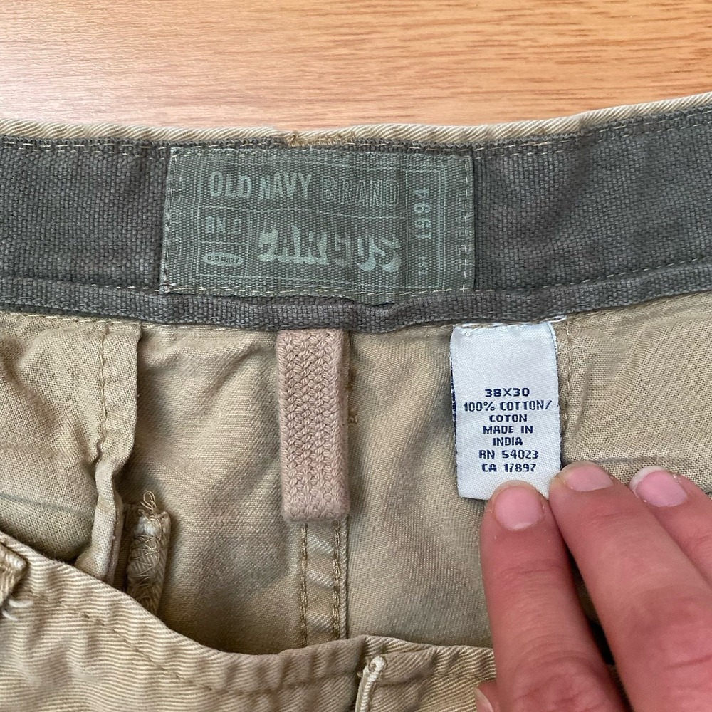 Vintage Old Navy Pants Mens 38x30 Baggy Cargo Pockets Surplus Workwear Utility - Picture 3 of 7